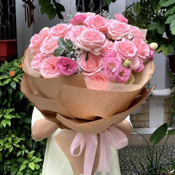 Bó Hoa hồng ohara hồng nhạt